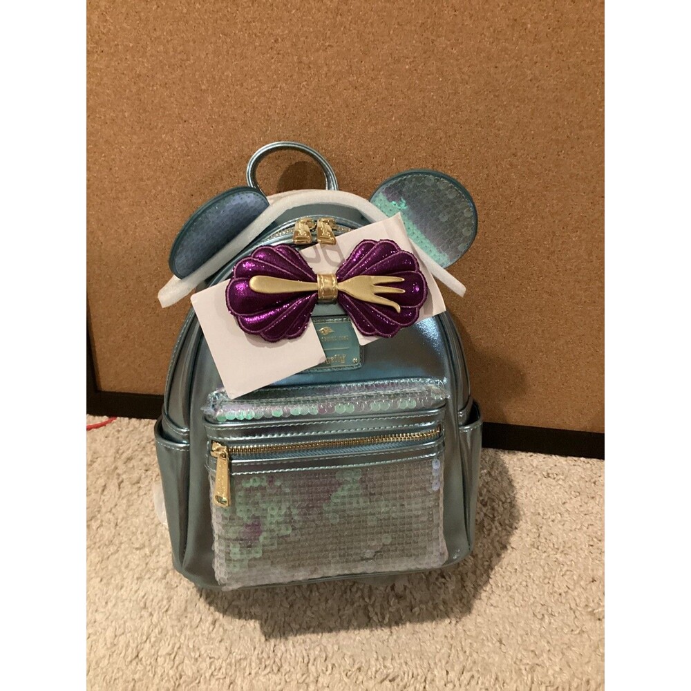 DCL Disney Cruise Line Little Mermaid Ariel Sequin Metallic Loungefly Backpack